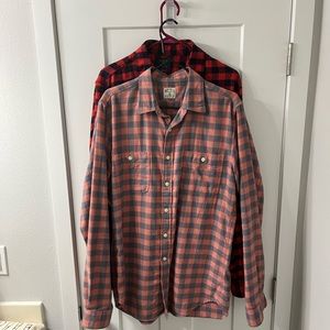 Set of 2 Jcrew flannel shirts size medium tall
